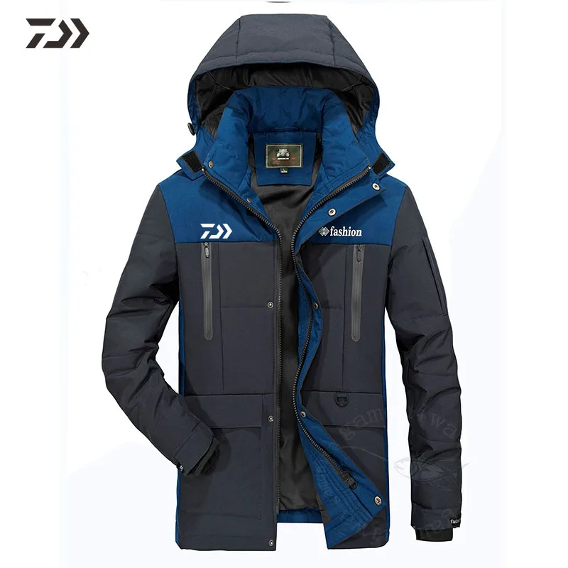 Уличная одежда для рыбалки Daiwa со съемным капюшоном, зимняя Осенняя утепленная куртка для рыбалки, мужская зимняя куртка из кусков