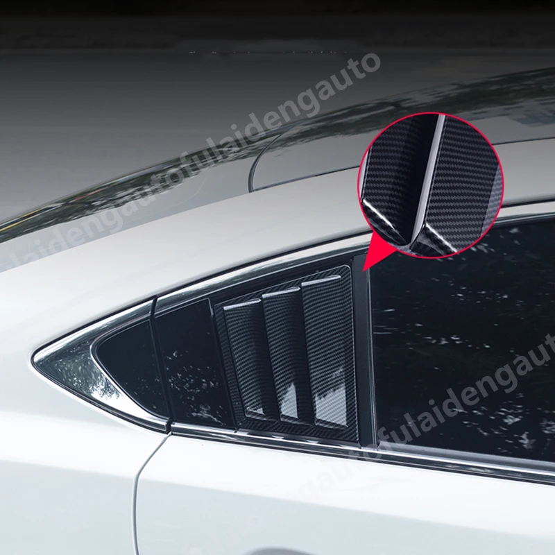2 шт. для Mazda 6 Atenza- углеродное волокно ABS заднее стекло четверть жалюзи крышка отделка автомобиля Стайлинг Аксессуары