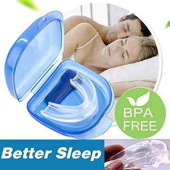 

Silicone Stop Snoring Anti Snore Mouthpiece Apnea Guard Bruxism Tray Sleeping Aid Mouthguard Health Care Tool with Box
