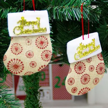 

2021 Christmas Tree Pendant Christmas Dinner Table Decorations 6PCS Socks Knife Spoon Fork Bag For Home Party Supplies HOT