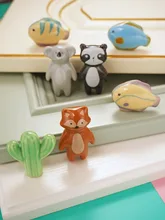 Cartoon animals Kid's Ceramic Drawer Furniture Knobs Children Cute Cabinet Pulls Dresser Knob Cute Cupboard Handle