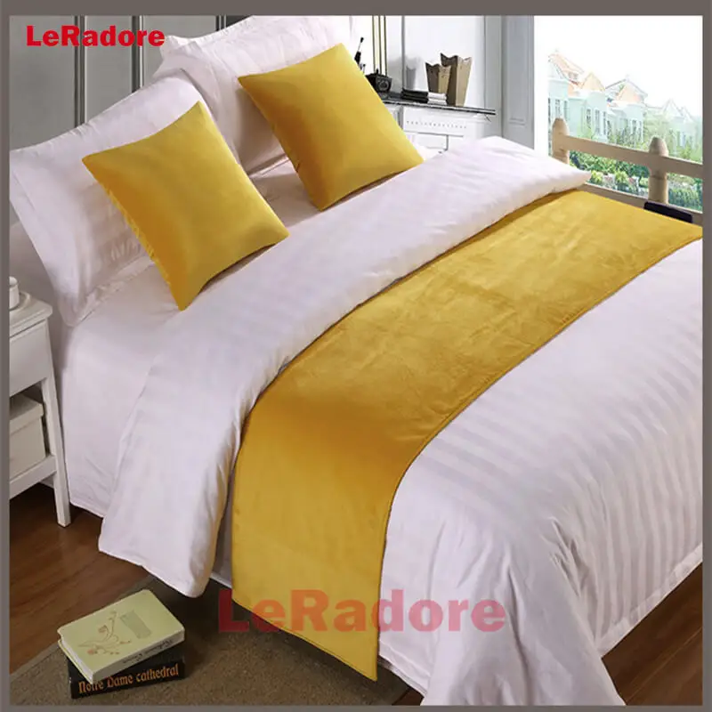 

Luxury Velvet Solid Bed Runner Hotel Scarf Set Motel Protector Slipcover Bed Decorative Scarf King For Hotel Cushion Cover Green