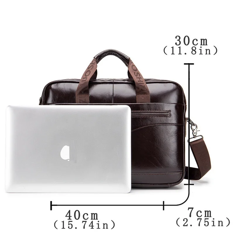 2022 Waterproof Business Genuine leather Laptop bag 14 15.4 inch travel Men First layer cowhide leather shoulder Man Laptop bag laptop cooling mat