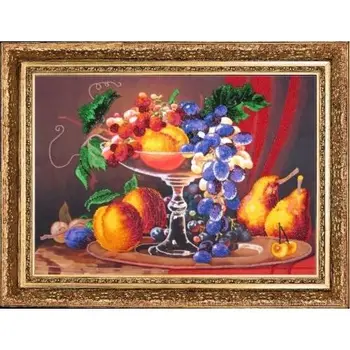 

223 set for embroidery with beads butterfly 'натюрморт s peach, 36*51 cm