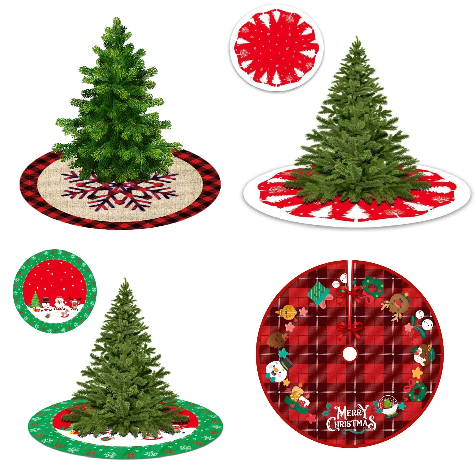 Falda de árbol de Navidad de 90cm, alfombra roja para decoración de Año  Nuevo, tapete con adornos de borla de árbol, suministros festivos para  fiestas|Faldas de árbol| - AliExpress