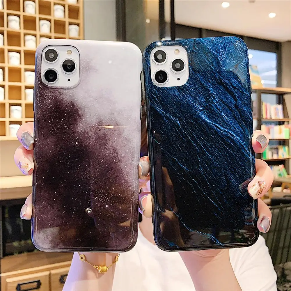 Глянцевый чехол для телефона Nebula звездное небо мрамор гранит iphone 11 Pro XS Max XR X 10 8 7 6