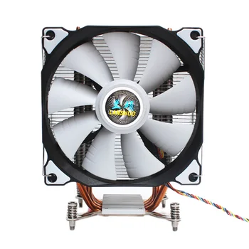 

LANSHUO CPU Silent Fan 4 Heat Pipe 3 Wire Single Fan Without Light CPU Cooler Fan for 775/1150/1155/1156/1366/2011