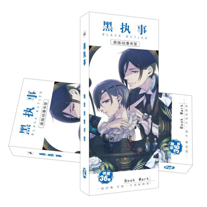 

36Sheets/Pack Hot Sale Black Butler Paper Bookmark Stationery Bookmarks Book Holder Message Card Gift Stationery