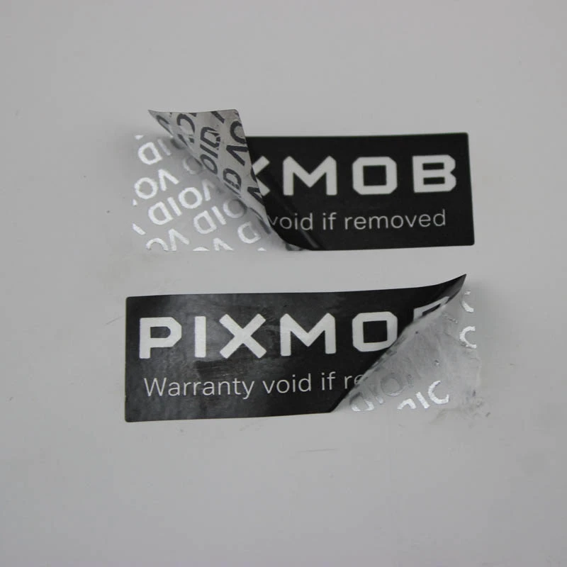 Custom Red Tamper Evident VOID Labels Printed With Sequence Numbers, Warranty VOID If Opened or Removed Vinly Labels