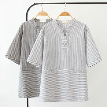 

Oversize Plus Size 2020 New Fashion Brand Summer Tshirt Teeshirt T-shirt Casual Cotton Short Striped V-neck