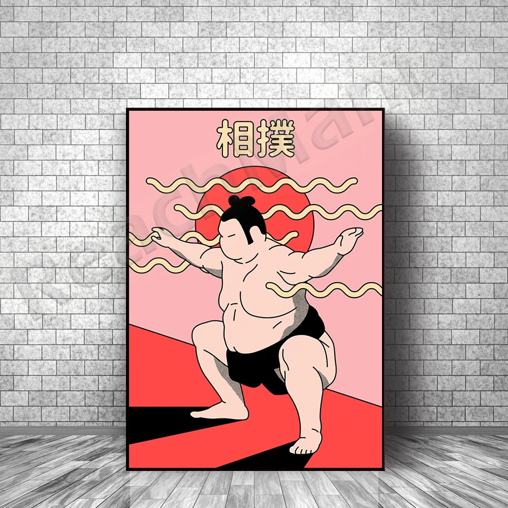 Sumo. Сумо-рестлер. Лапша. Япония. Искусство иллюстрации разработано Adela Madej для
