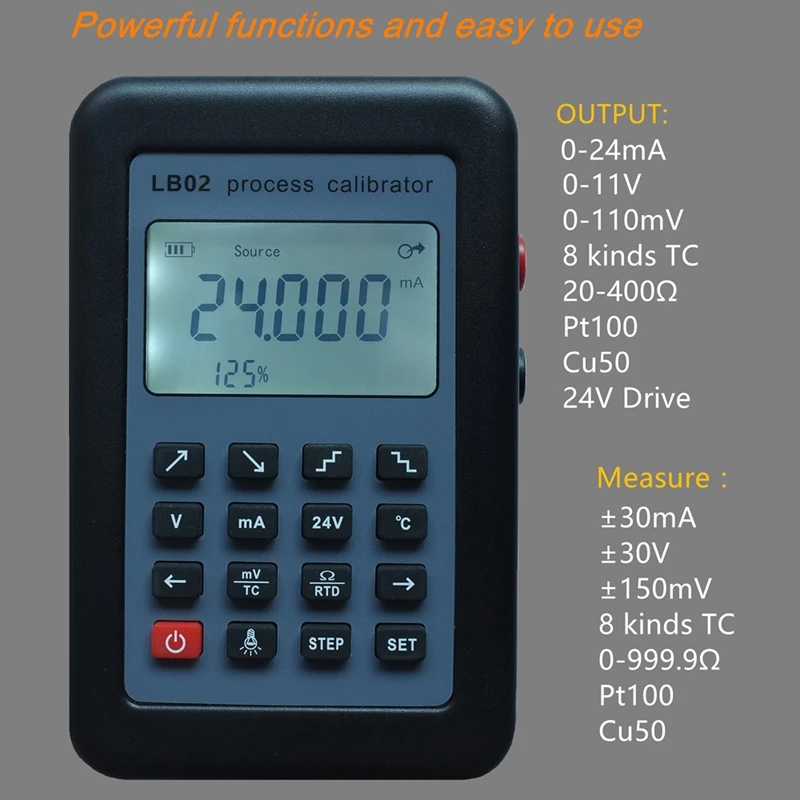 Lb02 Измеритель сопротивления напряжения 4-20Ma 0-10 В/мВ Источник генератора сигналов термопары Pt100 Температурный процесс тестер калибровки