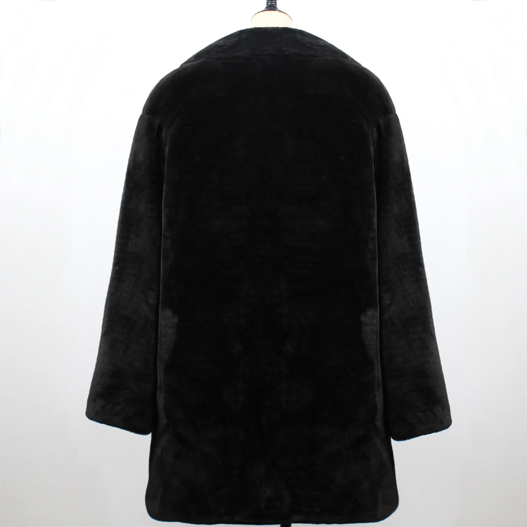 Зимнее женское пальто из искусственного меха, роскошное длинное меховое пальто, Свободное пальто с отворотом, толстое теплое женское плюшевое пальто больших размеров, верхняя одежда