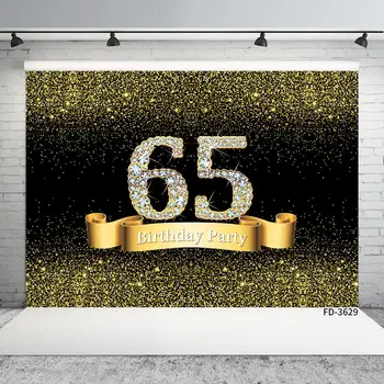 

Golden Sand Glitter Diamond Photographic Backgrounds Custom Prom Backdrop Photo Studio for 65 Happy Birthday Party Photophone
