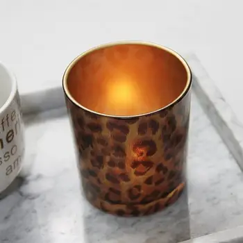 

1pc Creative Leopard Print Glass Candlestick Bar Decoration (Yellow)
