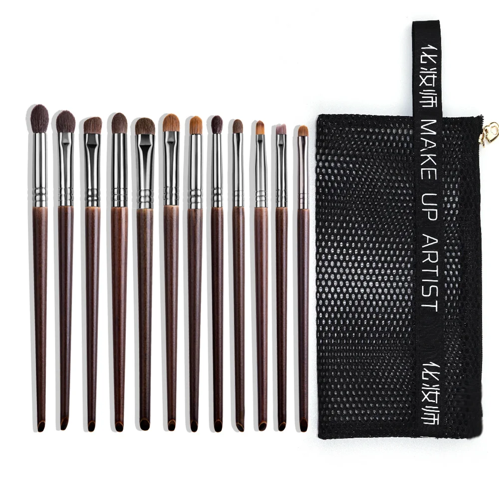 

OVW 12pcs Panceau Maquillage Eye Natural Hair Makeup Brushes Set Kit Cosmetic Make Up Beauty Tool Crease Brush Eyeliner Brow