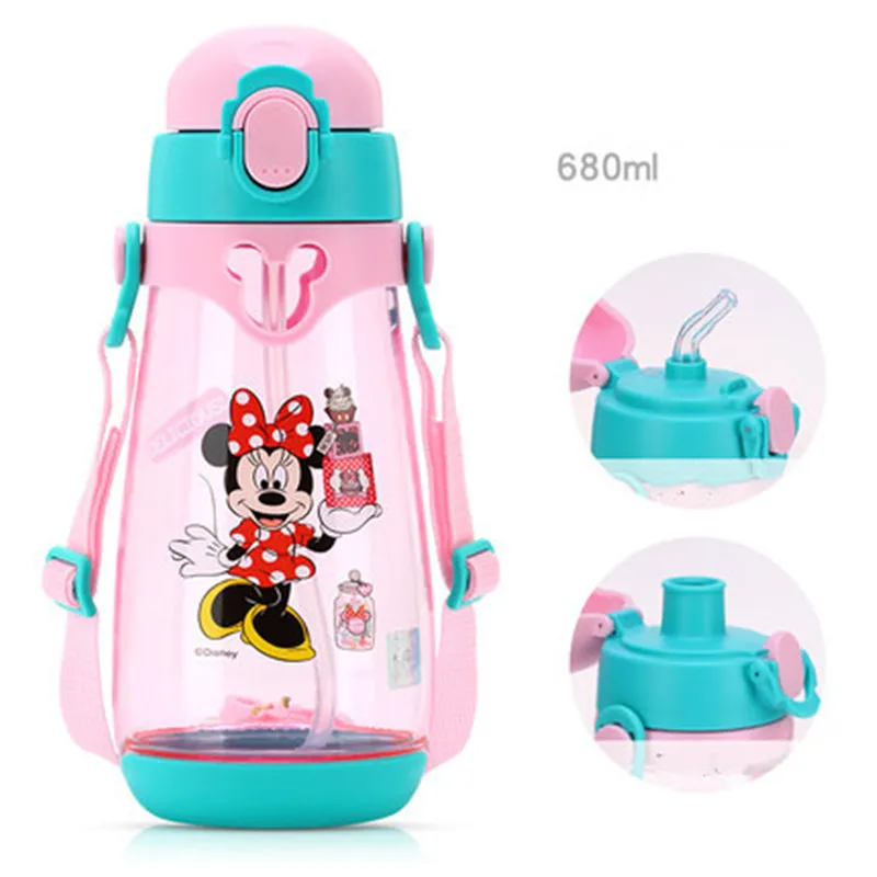 550 мл 680 мл disney Микки мультфильм детские чашки Тритан PP портативная детская соломенная чашка Мумия кормления детская бутылка для воды Детская кружка подарок - Цвет: 680ml-1