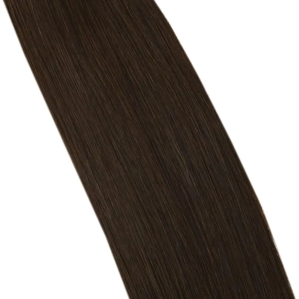 VeSunny Tape in Hair Extensions Human Hair 20pcs Chocolate Brown #4 Machine Made Remy Hair Adhesive PU Hair 50gr 2.5gr/pc