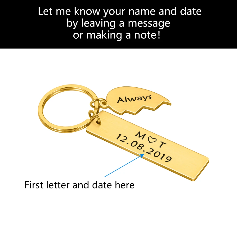 Valentine's Day Gift of Custom Matching Key Chains for Couples