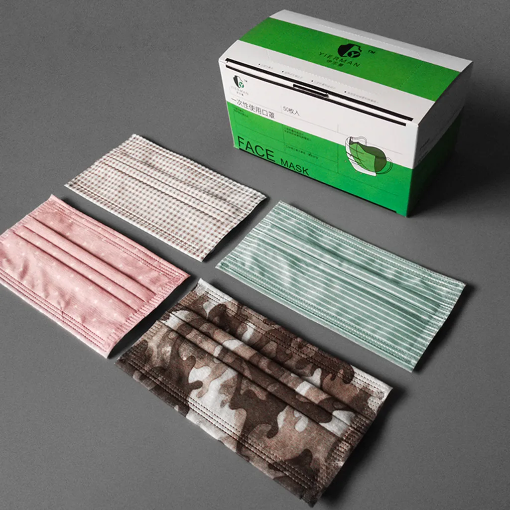 

50PCS Disposable Face Mask Disposable Mouth Anti-pollution Lot Protective Masks mascarillas desechables individuales #30