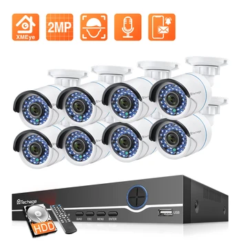 

Techage 8CH 1080P NVR Kit POE Security Outdoor Waterproof Camera System 2MP Audio IP Camera IR-Cut CCTV Video Surveillance Set