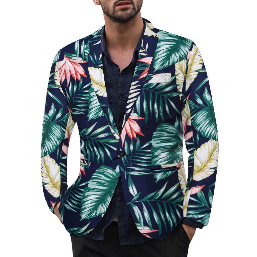 

KANCOOLD Brand 2019 New Tide Mens Fashion Print Blazer Design Plus Size Hip Hot Casual Male Slim Fit Suit Jacket Singer Costume