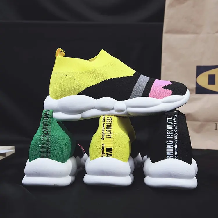 

Socks women's shoes 2019 summer hip hop ugly shoes female elastic fly woven old shoes Harajuku ins sneakers