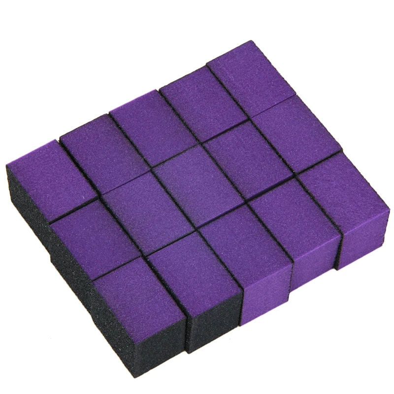 New 25pcs Purple Nail File 60/60/80 Grits Polishing Sanding Tips Cuticle Remover Nail Art Buffering Files Manicure Tools