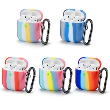

For Apple Airpods Case 1 2 3 Silicone Rainbow Protective Thicken Bluetooth Wireless Earphone Cover Apple air pods Charging Box