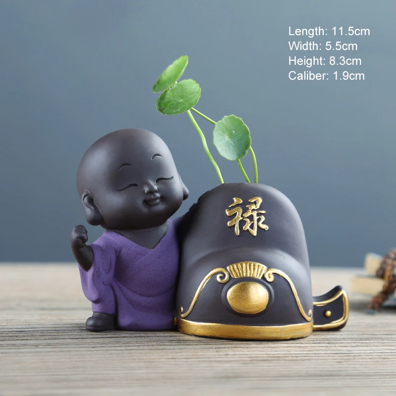 Zisha Monk Tea Pet with Fu Lu Shou Xi Cai креативная чайная ваза с принтом китайских иероглифов
