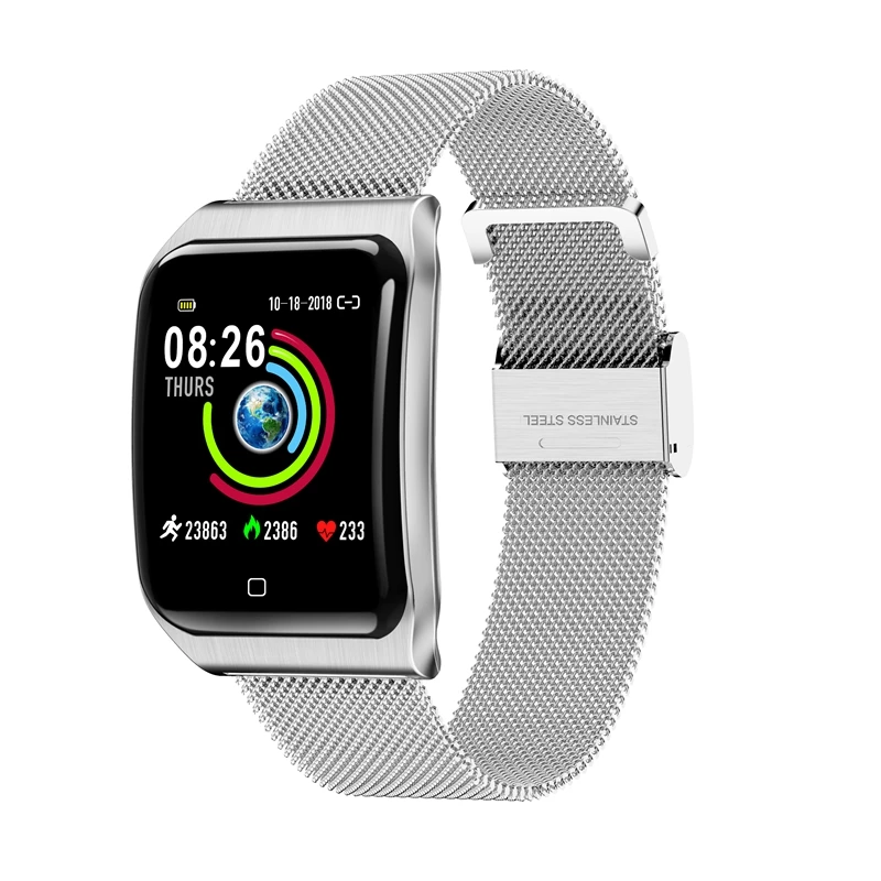 F9 Смарт-часы мужские 1,3 дюймов экран металлические часы сердечный ритм кровяное давление smartwatch водонепроницаемый IP68 бизнес умный Браслет - Цвет: Серебристый
