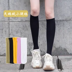Women 's Knee Socks Pure Color CottonThin Section Stockings in Spring and Summer Ice Velvet In the Japanese Ins Boom Harajuku