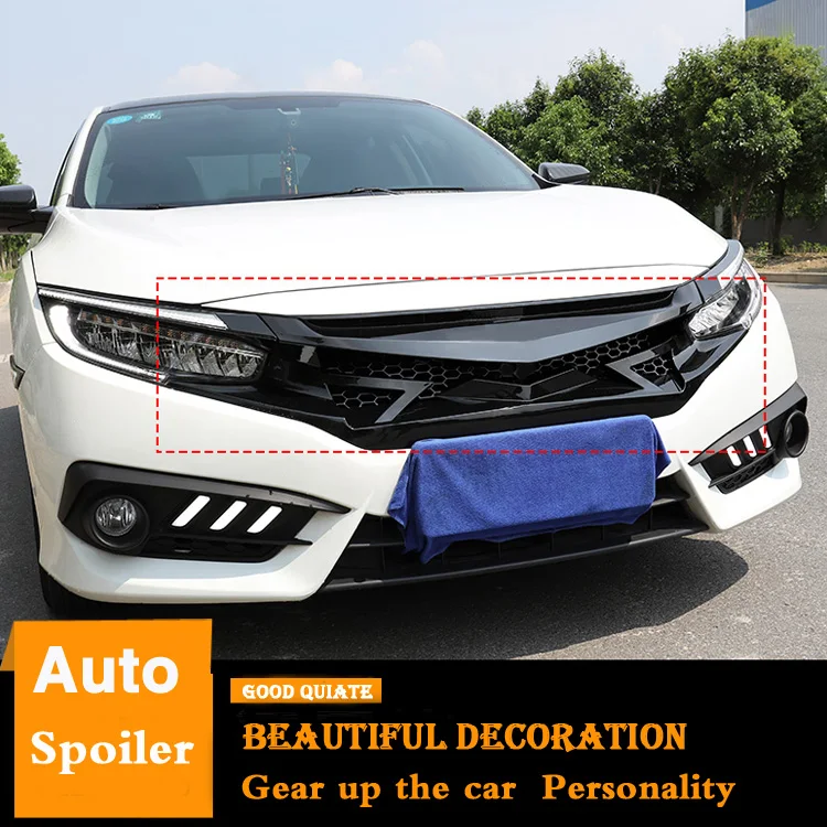 Для 2016 2017 2018 Honda Civic Racing Grills Алмазный Стиль передний гоночный гриль решетка для