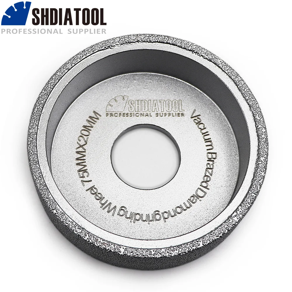 

SHDIATOOL 75mmx20MM Vacuum Brazed Diamond grinding wheel Flat grinding disc for ceramics , artificial stone