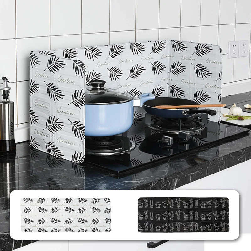 Kitchen Gas Stove Foil Plate Prevent Oil Splash Cooking Hot Baffle