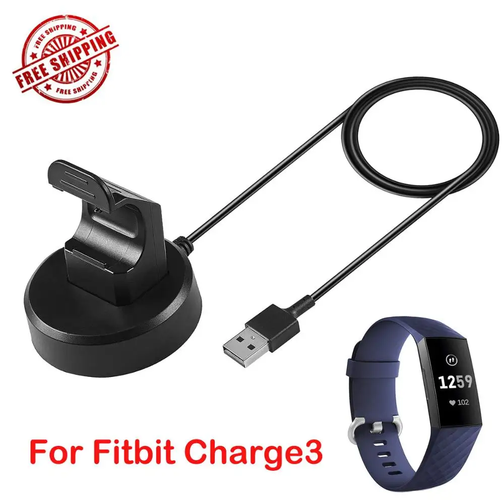 5V 0.5A 1A USB Data and Charging Cable Station Charger Dock For Fit-bit Charge 3 Black 100cm 55cm