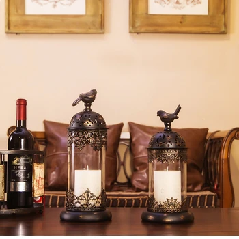 

European Candlestick Romantic Candlelight Dinner Candle centerpieces moroccan lanterns weding decoration Classic Metal Glass