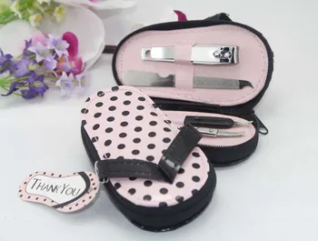 

Pink Polka Flip Flop Pedicure Set with Matching Tag Wedding bridal shower favors