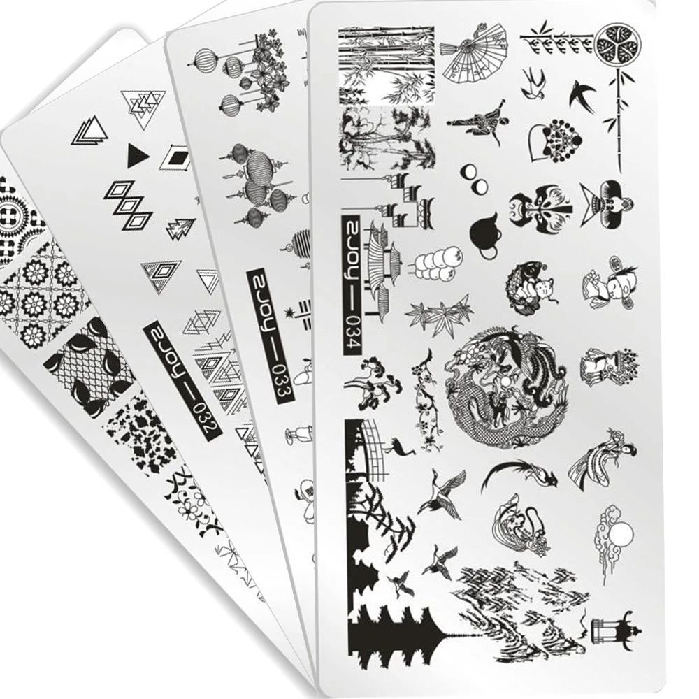 

12.5x6.5cm Nail Stamp Stencil Sticker 1pcs Rectangle Stamp Template ZJOY Collection Letter/Flower... Patterns Image Nails Stamps