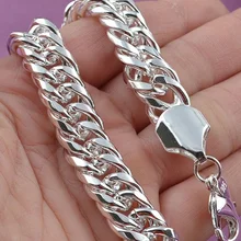 Продвижение подлинный 925 пробы Серебряный женский браслет-цепочка, Модные мужские ювелирные изделия серебряный мужской браслет