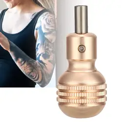 1 Pcs 30mm Boutique Self-Locking Tattoo Machine Grip Handle Anti-Skid Vertical Stripe Design Tattoo Supplies Body Art Tools Gold