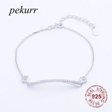 Pekurr 3D Гибка крест полосы 925 стерлингового серебра ювелирные изделия двойной живописи цветок браслет модные аксессуары для женщин подарок