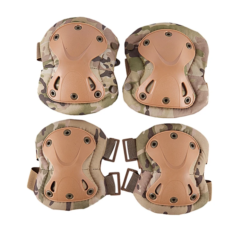Camouflage Knee Pads and Elbow Pads, Professional Skating Pads, Advanced Soft Outdoor Sports Equipment, Adjustable Shoulder Stra