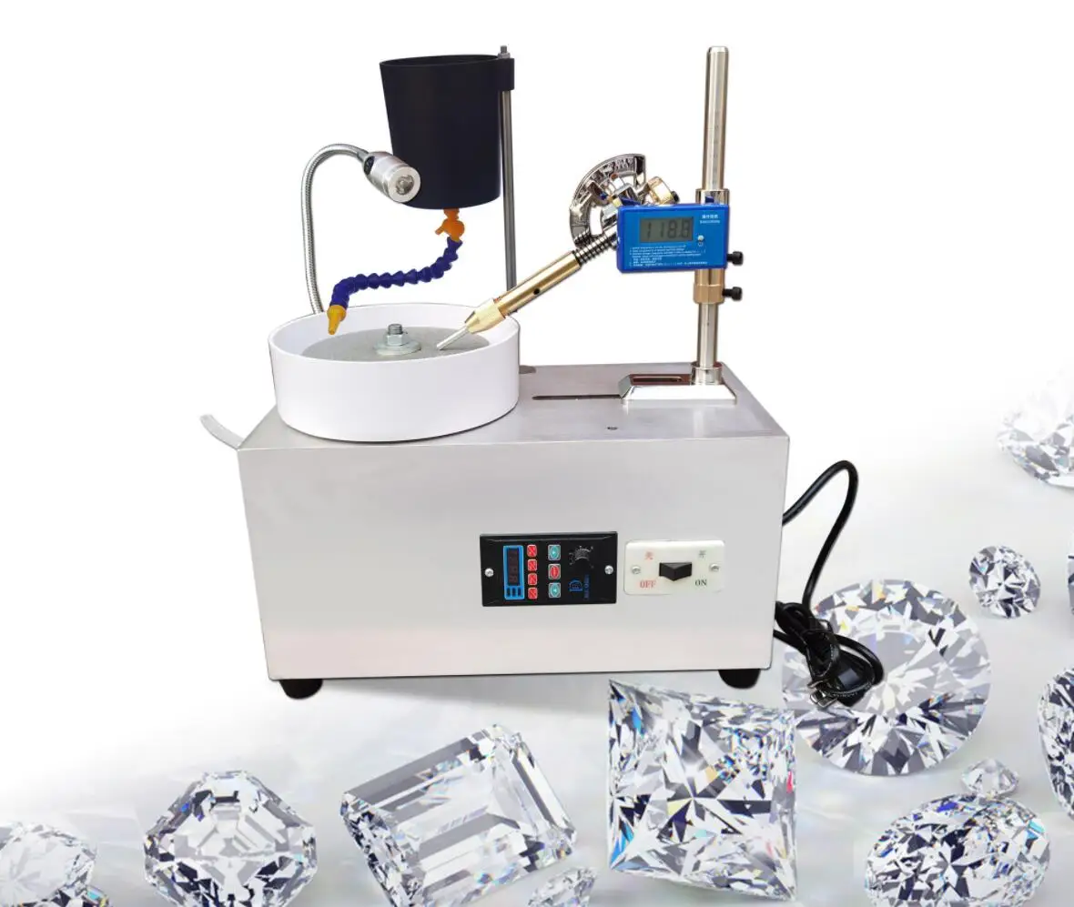 

2800 RPM Gem Faceting Machine Jade Grinding Polishing Rock Jewel Angle Polisher with Digital Display Water Pump