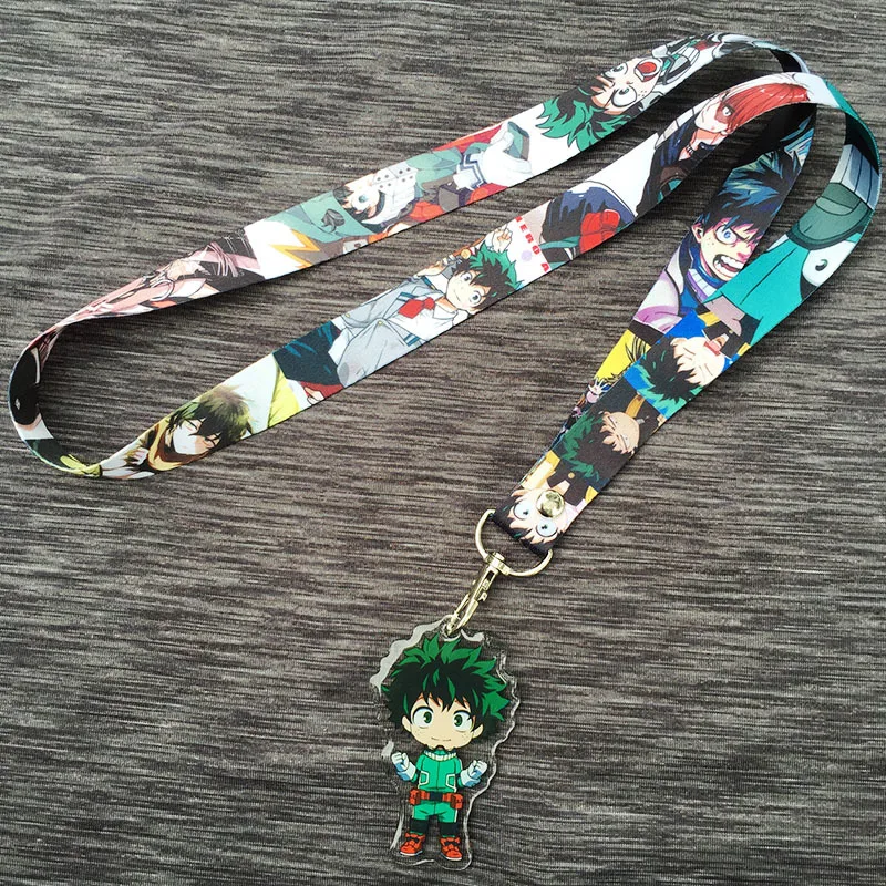 

My Hero Academia Boku no Hiro acrylic pandent key lanyard ID badge holder keychain Neck straps Cosplay