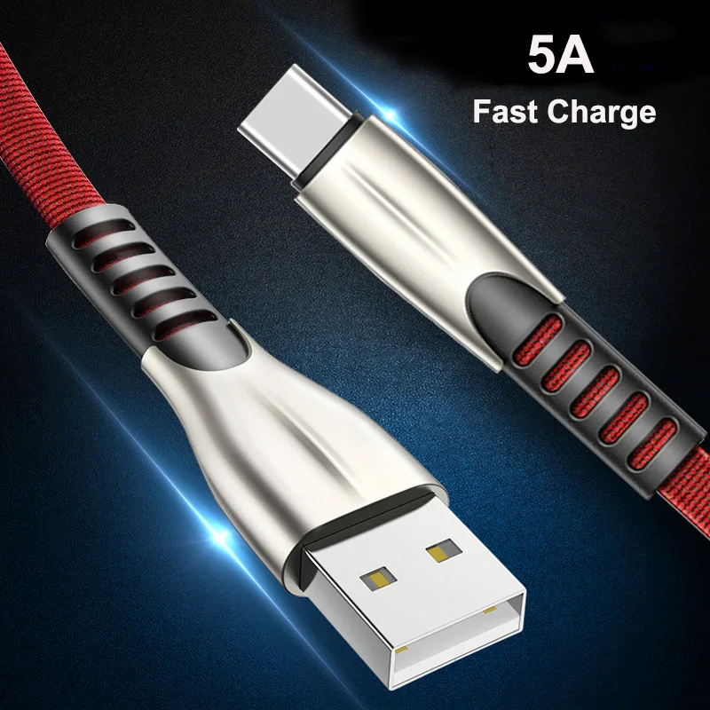 5А USB Type C кабель для Huawei Mate 30 P30 Pro Honor 10 Quick Charge 3 0 Шнур телефон Samsung S9 S10 Xiaomi Redmi Note