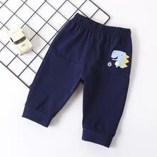 Новые стильные летние детские укороченные штаны, хлопковые дышащие удобные детские штаны