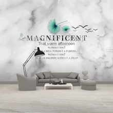 Custom European style natural jazz white marble pattern wallpaper mural