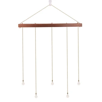 

Crystal Ball Wooden Photo Frame with Multi Photo Display with 20 Hairpins with Crystal Pendant for Home and Office