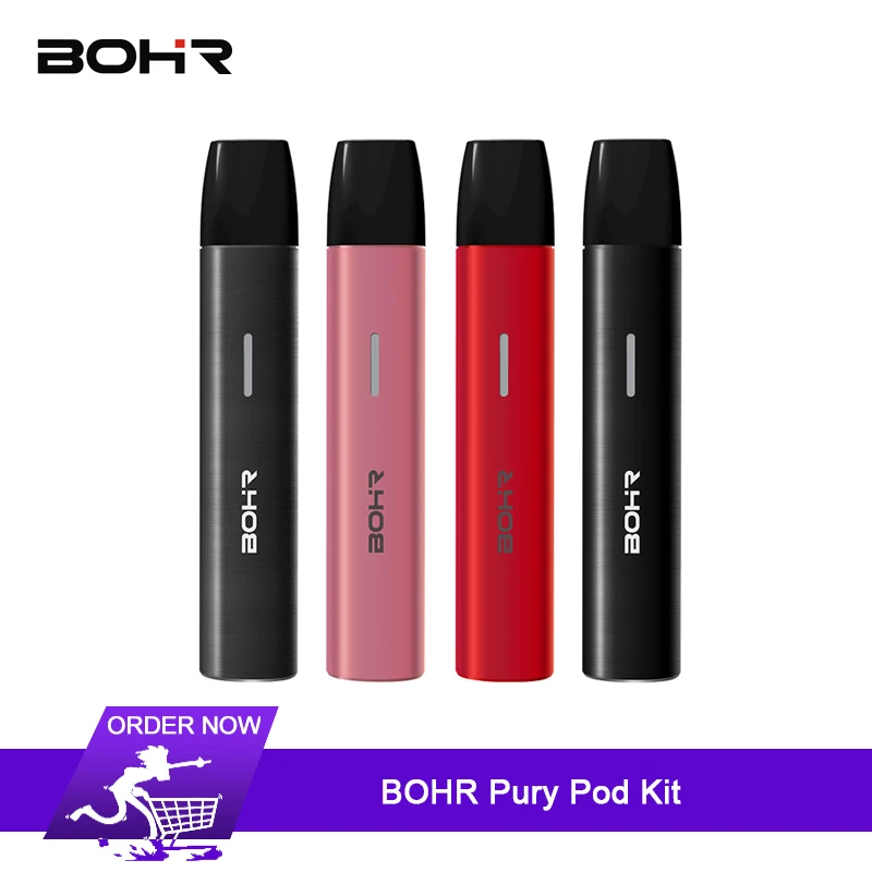 

New BOHR Pury Portable System Kit 0.9ml Pod Cartridge 9W 280mAh Electronic Cigarette Refillable vape Pen Kit vs UWELL Caliburn